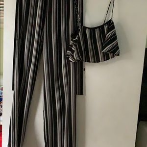 Blue blush striped two piece set